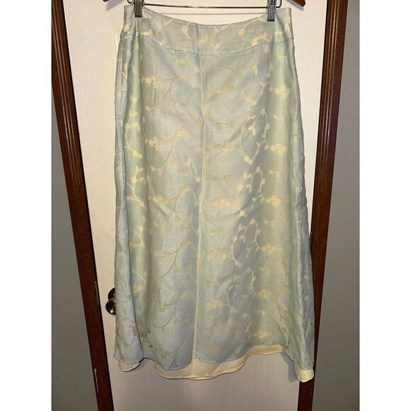NWOT J. Jill Linen Blend Floral Cut Out A-Line Maxi Skirt  Size 12 - Picture 8 of 14